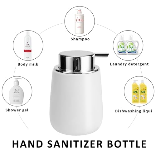 Image of Soap Liquid Dispenser Ceramic with Easy-to-Press Pump Hand Liquid Dispenser for Shampoo Bathroom Kitchen 12 oz 2pcs