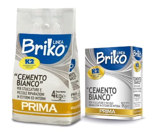 Cemento Bianco 1kg, Per Stuccature E Piccole Riparazioni In Interni Ed Esterni, Linea Briko (1pezzo)