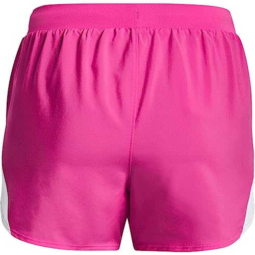 Under Armour Shorts de Corrida Fly By 2.0 Femininos, (652) Rosa rebelde/Branco/Refletivo, P