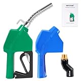 GRYVOZE 3/4" NPT Automatic Fuel Nozzle & 360° Hose Swivel - Diesel Gas Pump Nozzle, Fuel Transfer Pump Gun with Hook for Gasoline, Biodiesel up to B20, E15 & Kerosene(13/16" Spout, 16 GPM)