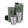 Stanley Adventure Pre- Party Shot Glas + Flessenset Hammertone Groen – BPA vrij roestvrij staal – RVS fles – Gift set – Vaatwasmachinebestendig