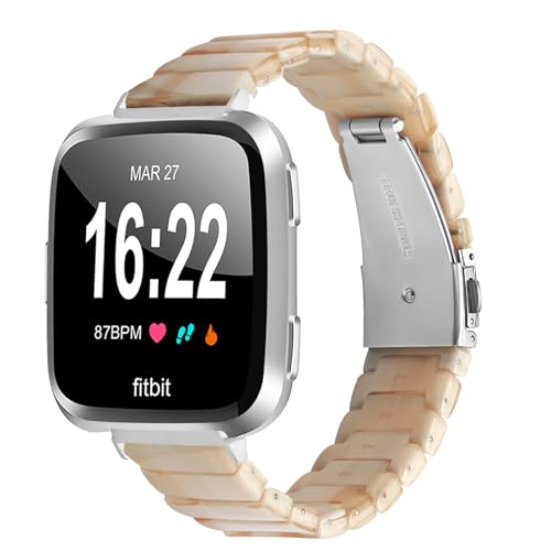 �����X�g���b�v Fitbit Versa 2/Versa/Sense�Ή� ���߉\ �y�� �J�W���A�� �X�|�[�c �����p�o���h Fitbit Versa Lite ���f�B�[�X �����Y (�x�[�W�� - �V���o�[ �����T�C�Y)