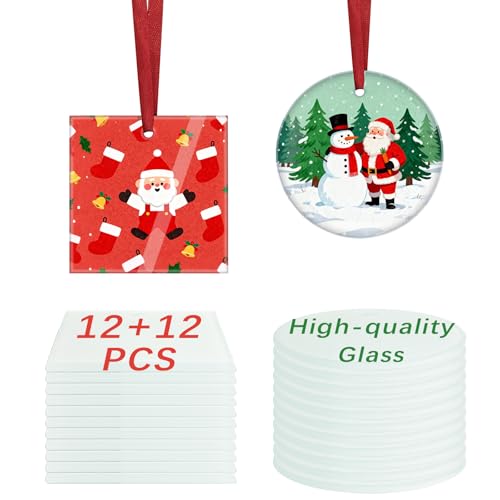 DASSNANE 24 PCS Mix Round & Square Ornaments