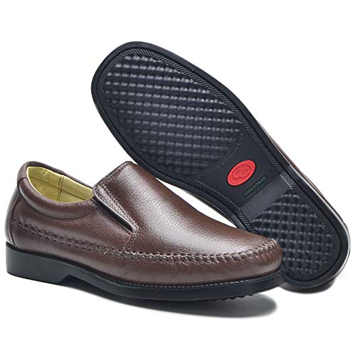 Sapatilha Anti Stress Chocolate Masculina de Couro (40)
