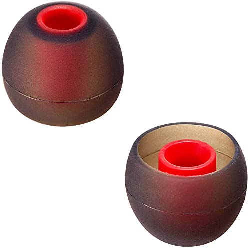 A-Focus イヤーピース SO-NY等内径ダイヤ3.8㎜－4.2㎜イヤホンに対応 ハイブリッドイヤーピース シリコン製 重低音強化 音質向上 耐久性 SML 3サイズ 6ペア イヤーチップ Black‐Red