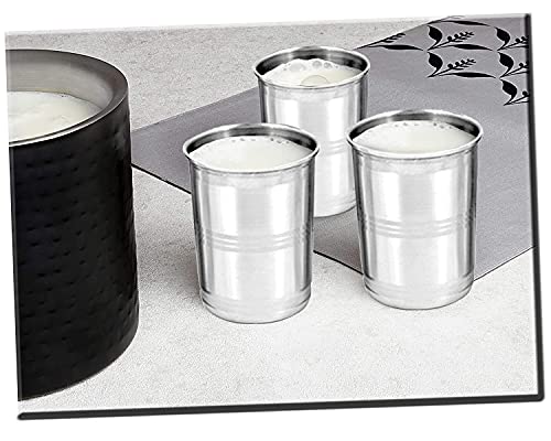 Image of BLeaf Stainless Steel-Tumbler Set, Premium Mirror Finish Glass Pack of 12 (1320ml)