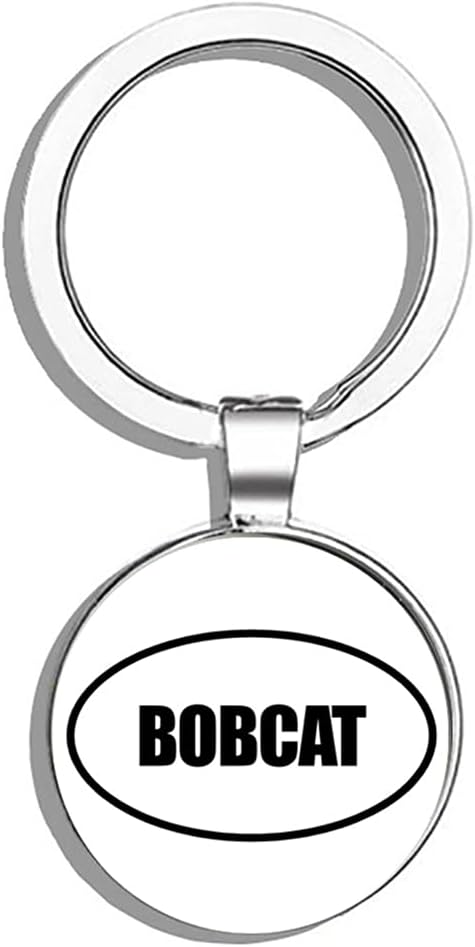 HJ Media Bobcat Metal Round Metal Key Chain Keychain Ring