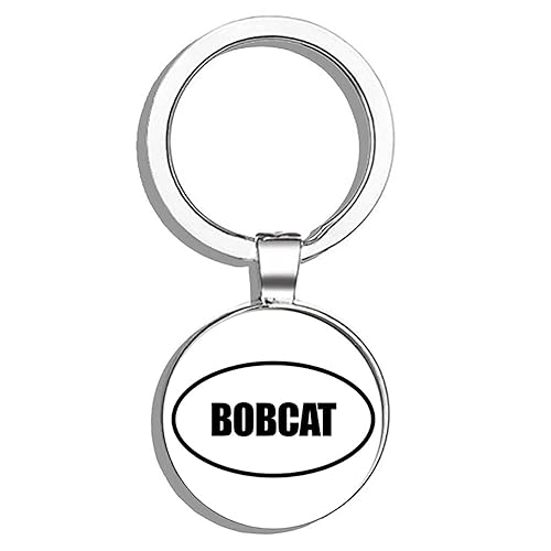 HJ Media Bobcat Metal Round Metal Key Chain Keychain Ring