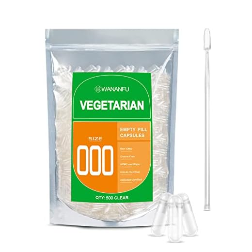 WANANFU Vegane Leerkapseln Größe 000 (500 Stück) Bundle mit 2 Mikrolöffeln, leere Kapseln zum Befüllen, Kompatibel mit Kapselfüller 000