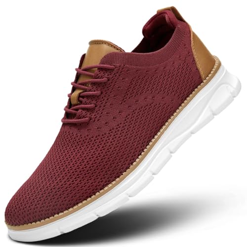 Image of Men's Mesh Sneakers Oxfords Lace-Up Lightweight Casual Walking Shoes Driving Shoes