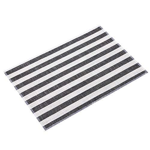 Sets de table en coton et lin noir rockcloud | Lot de 4 rectangulaires - 4