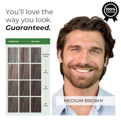 Simpler Hair Color for Men Kit for Full Gray Coverage - Medium Brown Men’s Hair Dye - Easy Hair or Beard Dye for 100% Gray Coverage - Ammonia Free Hair Color, Natural Beard Coloring for Men - Image 6