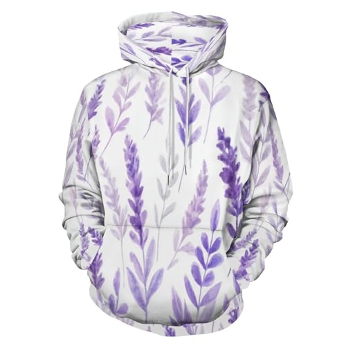 Sweat à capuche imprimé plantes à l'aquarelle, pull de qualité supérieure style floral