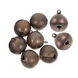 COLLBATH 8pcs Decorative Copper Bells for Dog Collars Vintage Pet Bells for Crafting Melodious Sound for Large Dogs and Accessories