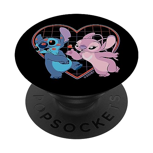 Disney Lilo and Stitch Angel Heart Kisses PopSockets PopGrip: Swappable Grip for Phones & Tablets