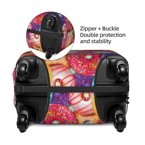 Coffee And Donuts Print Luggage Suitcase Cover Protector Luggage Washable Covers With Concealed Zipper4