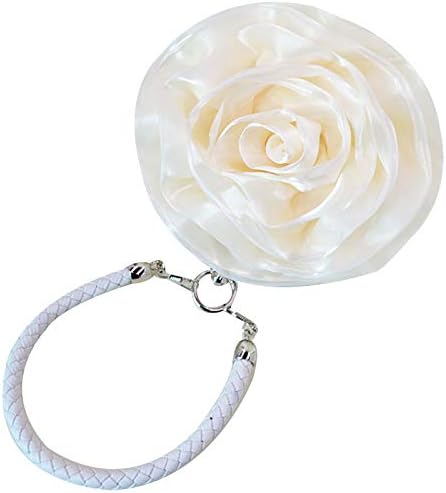 Buddy Women Rose Shaped Clutch Soft Satin Wristlet Handbag Wedding Party Purse - Image 4