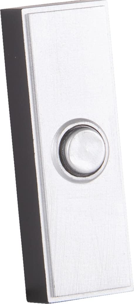 Craftmade PB5011-BNK Surface Mount Rectangular Lighted LED Door Bell Push Button, 3" H x 1"W, Brushed Polished Nickel