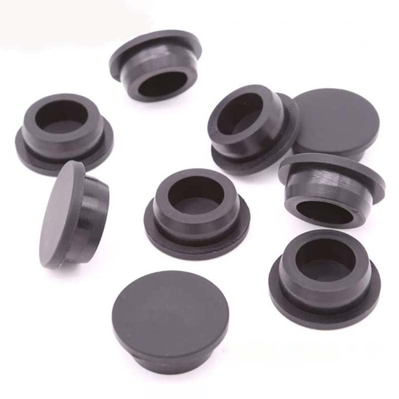 Silicone Rubber Snap-on Grommet Hole Plugs, Bore 6.8mm-201.5mm Black Round Silicone Rubber Seal Hole Plugs Blanking End Caps Seal T Type Stopper Crafts Hobby DIY-A 7.8mm,Black(27mm)