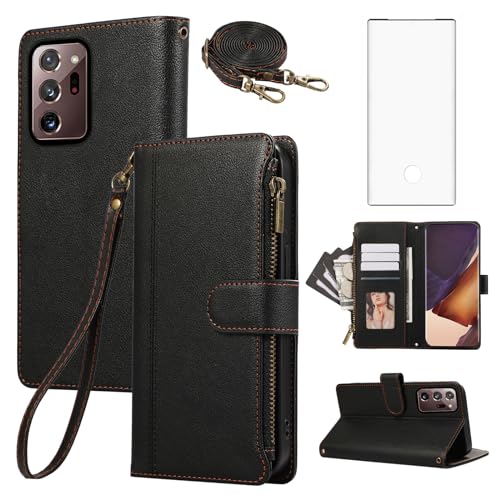 Housse Note 20 Ultra 5G portefeuille haut de gamme avec finitions soignées et étui zippé