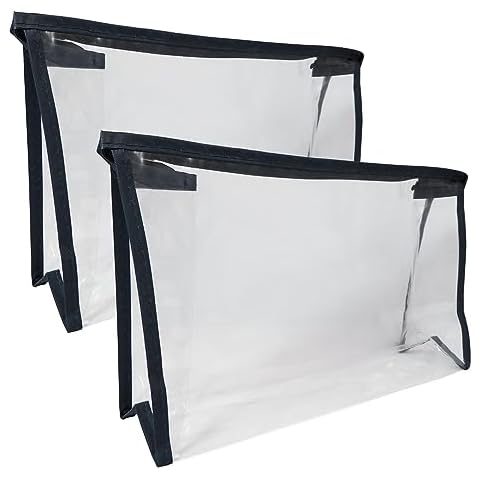 2 x Clear PVC Toiletry Bags for Travel Cover