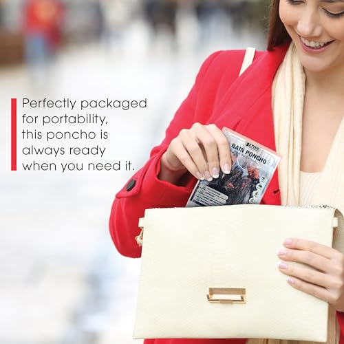 Better Office Products Disposable Clear Rain Ponchos with Hood for Adults, Emergency Ponchos, Lightweight, Non-Toxic4