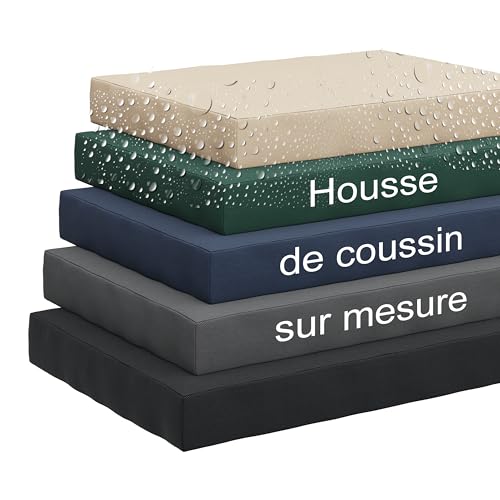 Epic Tube Housse de Coussin imperméable de Taille personnalisée, sur Mesure, pour Chaise Banc Jardin comme Coussin d'assise Couvre-siège, avec Fermeture éclair...