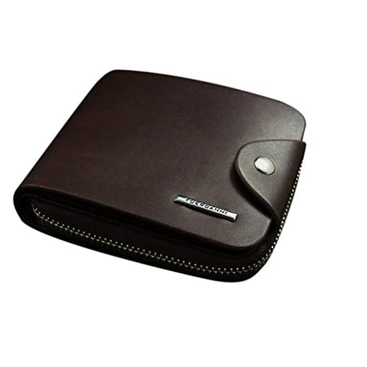 Sueyeuwdi Cartera A Prueba De Agua, Monedero Con Cremallera, Cartera De Mano, Tarjetero, Cartera De Cuero Para Hombre, Carteras Personalizadas Para Hombres Con Cremallera, Café, Talla Única