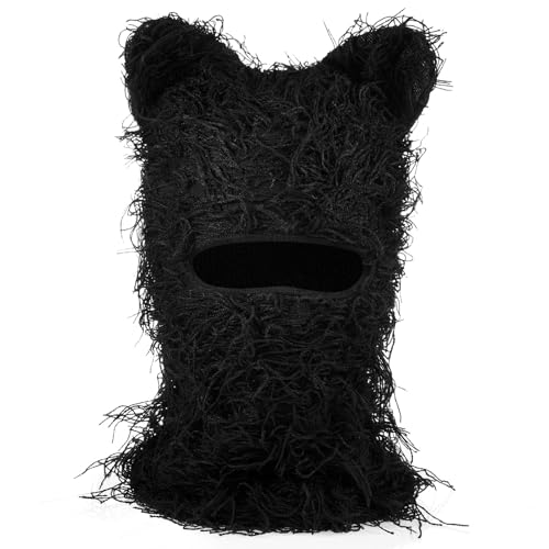 Newcotte Black Distressed Balaclava Ski Mask with...