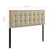 Modway Lily Tufted Linen Fabric Upholstered Full Headboard in Beige