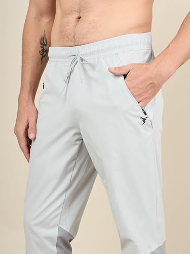 Image of TECHNOSPORT Mens Woven Regular Fit Activewear Joggers for Running, Gym, Sports and Regular Use Stretchable, Colorblock and Antimicrobial