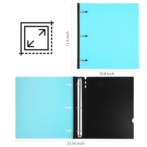 Image of WOT I 12-Pack 1 Inch Telescoping 3 Ring Binder, Expandable Flexible Binder - Patented Design for Easy Portability, Holds 8.5 inchx11 inch Paper, Perfect for School, Office&Home Organization