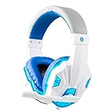 3. Noise Cancelling Mikrofon, Hintergrundrauschen zu reduzieren Eigenschaft, leicht in die optimale Position gedreht wird, um so einen klaren Klang, verstellbare Kopfpolster, das Ohr Bindung zu erhalten, und mit einem Plüsch Füllstoff, bequemere