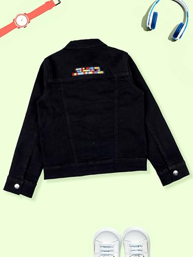 Image of KiddoPanti Boys Denim Jacket | Cotton Poly Blend with Spandex | Washed Denim, Full Sleeve | Button Closure & Front Flap Pockets | Collared Neck