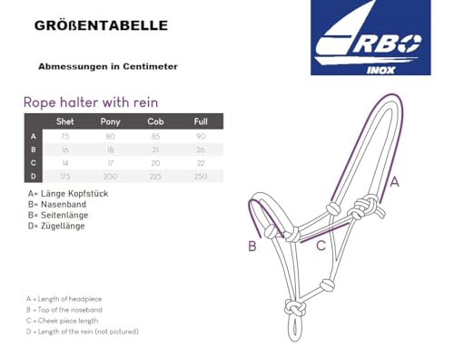 Foto von QHP Knotenhalfter mit Zügel Halfter Reithalfter Arbeitshalfter 7 Farben und 4 Größen