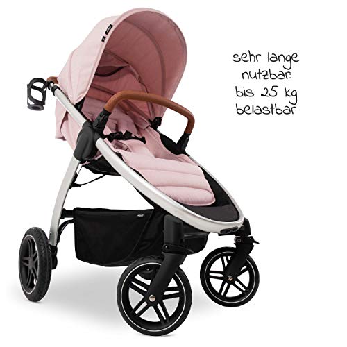 Hauck Buggy UpTown mit Liegefunktion, klein zusammenklappbar, bis 25 kg, Schieber höhenverstellbar - Kinderwagen Sportwagen mit Einhand Faltmechanismus und Getränkehalter - Melange Rosa