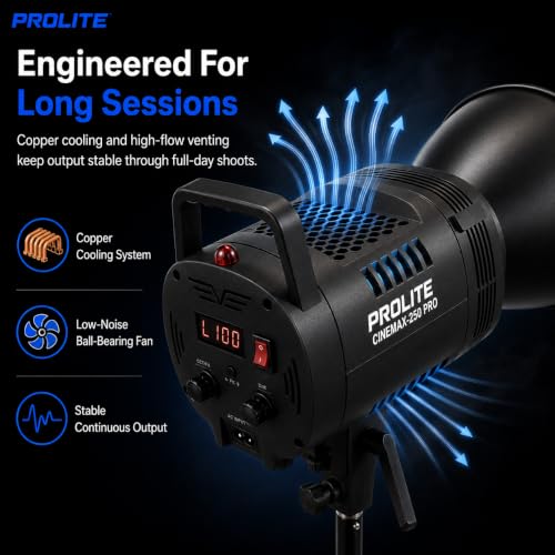 Image of Prolite Cinemax 250 Pro Bi COB LED Studio Light, 2700-6500K Bowens Mount