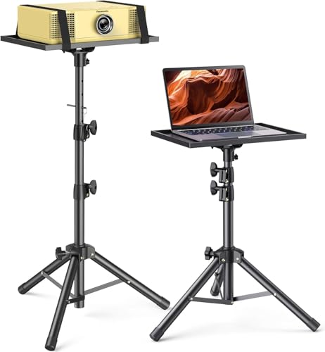 Image of AMADA HOMEFURNISHING Height Adjustable Projector Tripod Stand for 26 to 51 inch, Foldable Laptop Tripod Stand, Portable Outdoor Projector Stand for Laptop, Projector, DJ, or Sheet Music-AMPS02