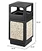 Safco Canmeleon Trash Can, 38 Gallons, Indoor and Outdoor Use, Durable & Weather-Resistant Commercial Garbage Can with Stone Panels, Black