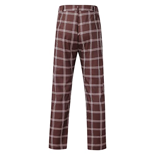 Plaid Dress Pants For Men Casual Slim Fit Chinos Pants Stretch Lightweight Business Pencil Pants Work Trousers With Pockets #TOP3