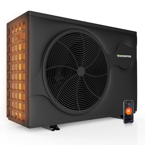 VARMINPOOL 65000BTU Pro Invert Pool Heat Pump for 20000 Gallons Above Ground Pools, WiFi Capable Smart Touch Control Electric Pool Heater for Inground Pools, Timer, Heating&Cooling, 220V