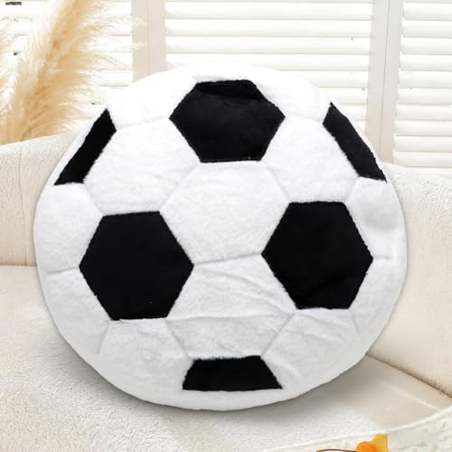 MIUUIPI Cojín de asiento de fútbol mullido, 34 x 34 cm, pelota deportiva suave, decoración creativa para habitación infantil, regalos de fútbol para niños
