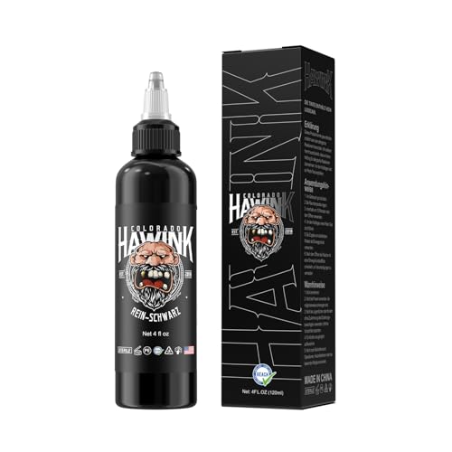 HAWINK Tatuaggio Colore Nero 4oz (120 ml) Bottiglie Pur Nero