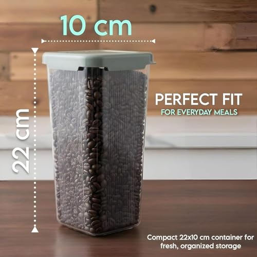 Image of Raawan Plastic Storage Containers Set for Kitchen | Leak-Proof Pantry Organizers for Grains, Pulses, Cereals, and Dry Fruits | Durable, Space-Saving Design (2, 1800)