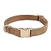 Petiry Soft Corduroy Fibric Dog Collar with High Grade Metal Buckle, for Large Dogs.(Brown,Large:17-26