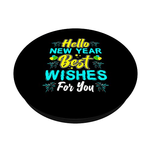Happy New Year Silvester Party Countdown best wishes PopSockets Swappable PopGrip, Black - Image 2