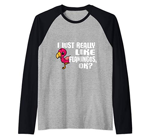 I Just Really Like Flamingos Ok Lindo Disfraz De Flamingo Camiseta Manga...