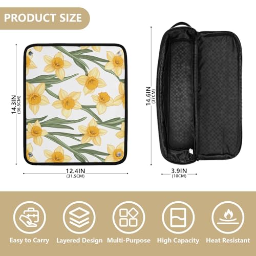 Bolsa de viaje amarilla para planchas de pelo resistente al calor miniatura 4