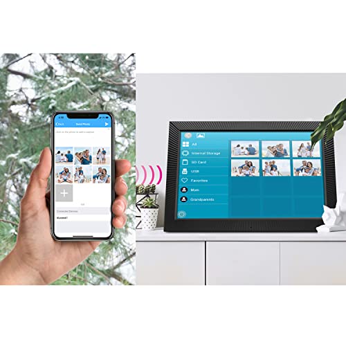 Aluratek 19" Wifi Touchscreen Digital Photo Frame With Motion Sensor, Auto Rotation, 32Gb Built-In Memory, Wall Mountable (Aws19F), Black #TOP5