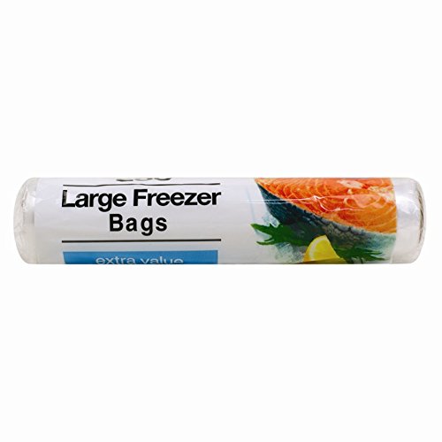 Tidyz Clear 500 Large Reusable Freezer Bags 28Cm X 22Cm, Ldpe/Pp, Zipper Closure,